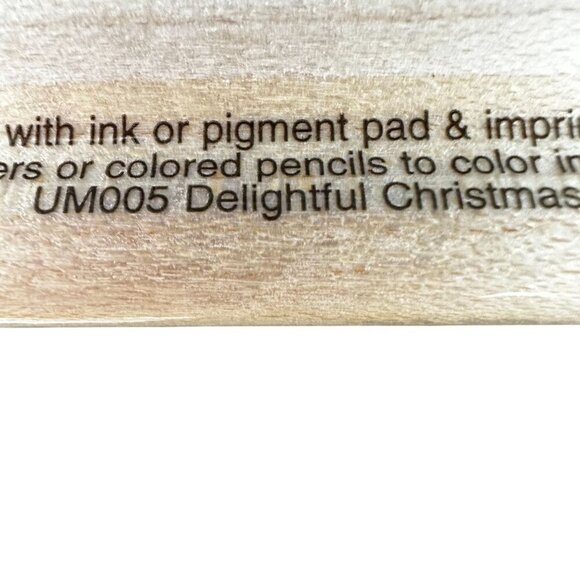 Precious Moments Delightful Christmas Rubber Stamp 1995 Stampendous Wood Block - Picture 5 of 9